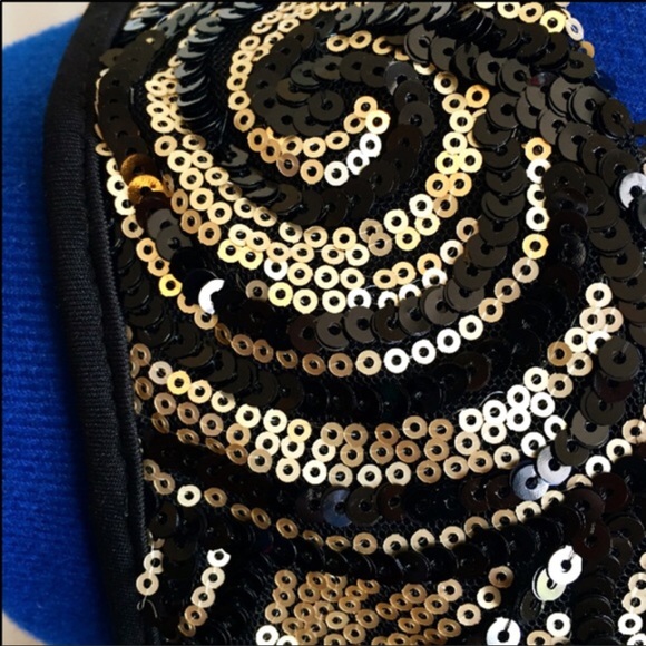 Black and Gold Sequin Mini Dress - Picture 3 of 4